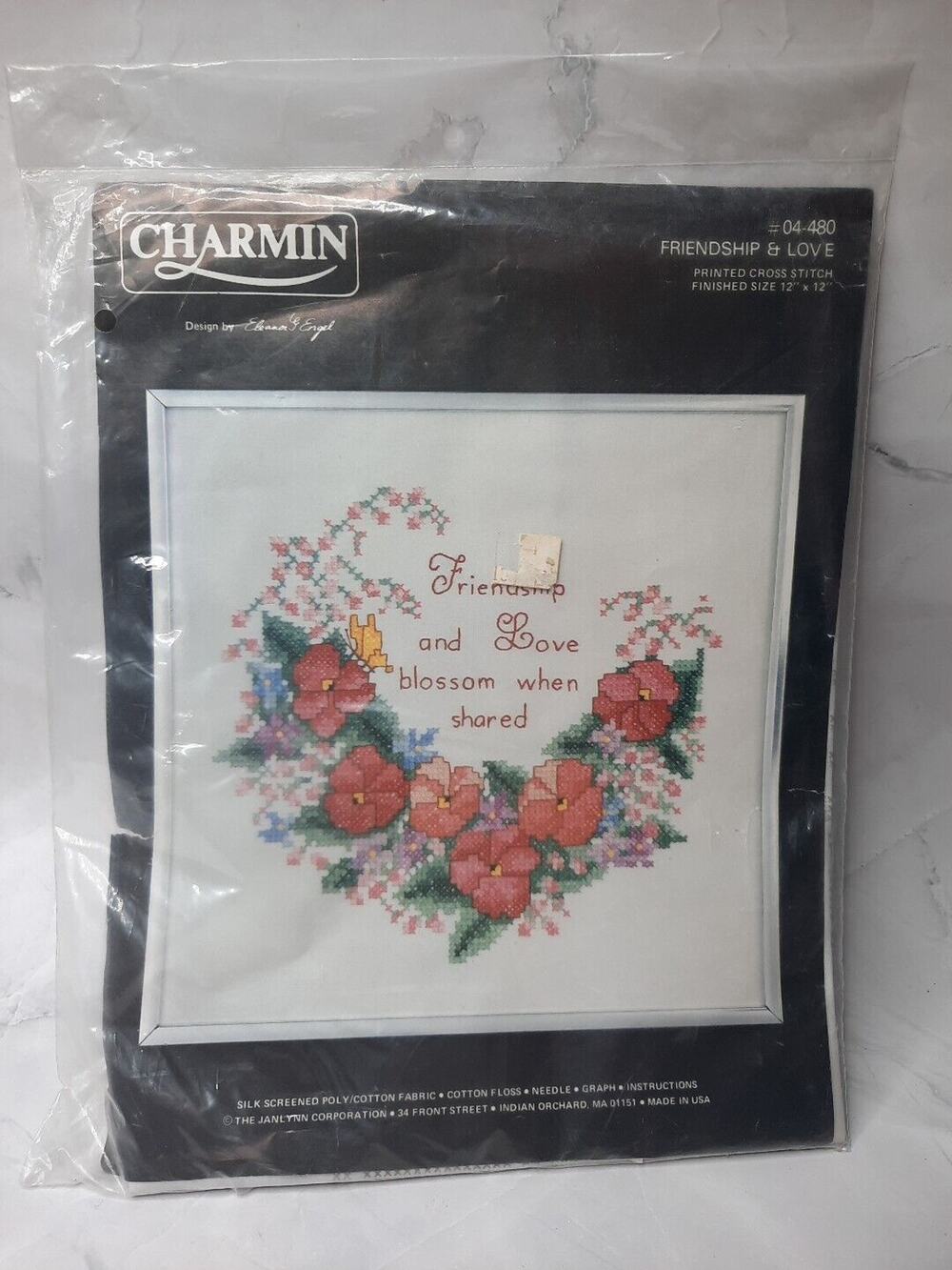 Janlynn Charmin Printed Cross Stitch Kit Friendship And Love 04 480 12x12